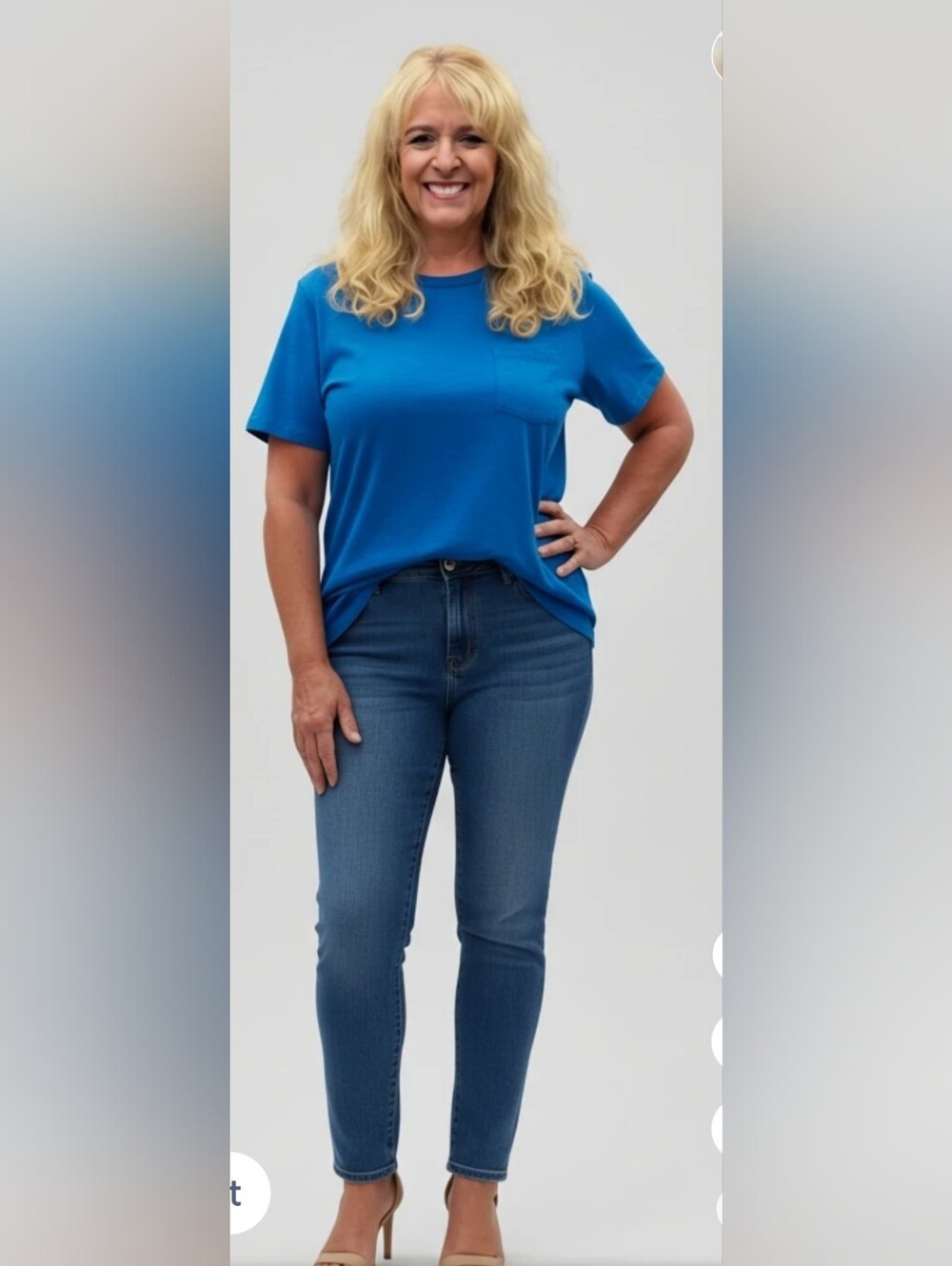 A.N.A top royal blue with pocket short sleeves XS stretchy